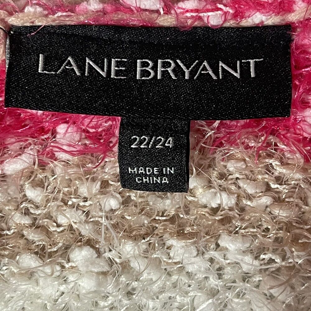 Lane Bryant Sweater Womens Sz 22/24 Stiped Multicolor Pullover Long Sleeve Tie - Picture 2 of 15